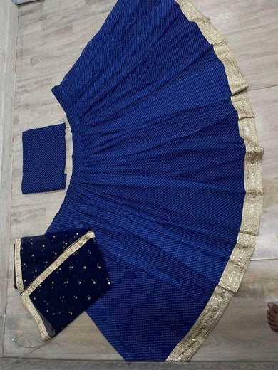 Sweet Blue Georgette Digital Print Lehenga Choli